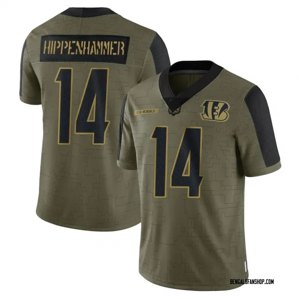 Men's Mac Hippenhammer Cincinnati Bengals Limited Olive 2021 Salute To Service Jersey