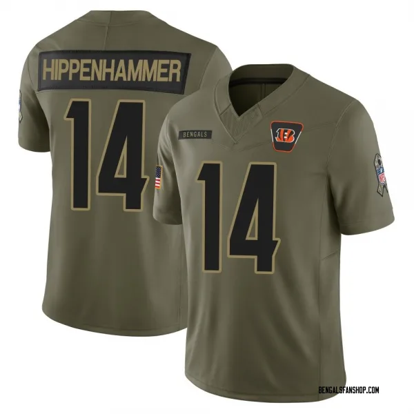 Men's Mac Hippenhammer Cincinnati Bengals Limited Olive 2025 Salute to Service Jersey