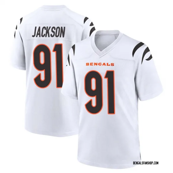 Men's McKinnley Jackson Cincinnati Bengals Game White Jersey