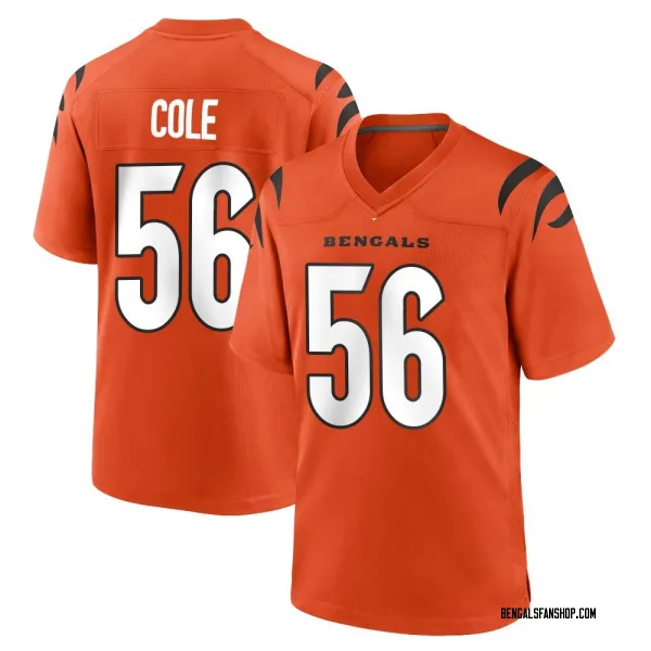 Men's Myles Cole Cincinnati Bengals Game Orange Jersey