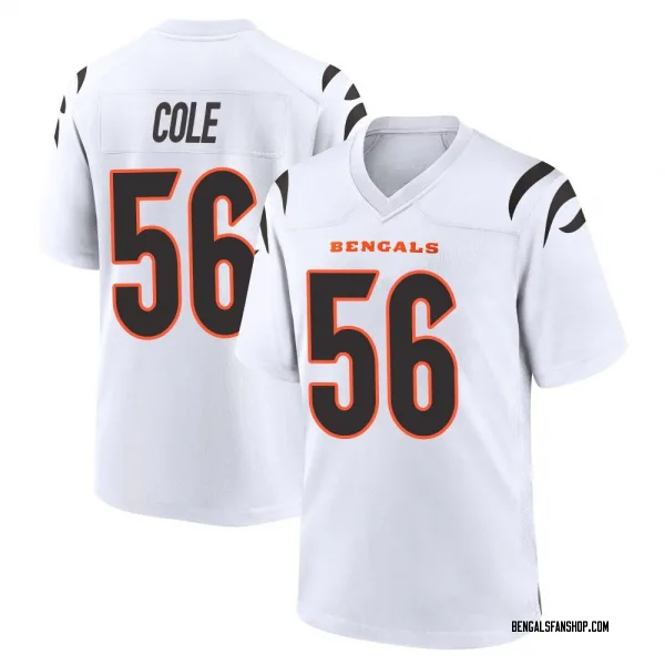 Men's Myles Cole Cincinnati Bengals Game White Jersey