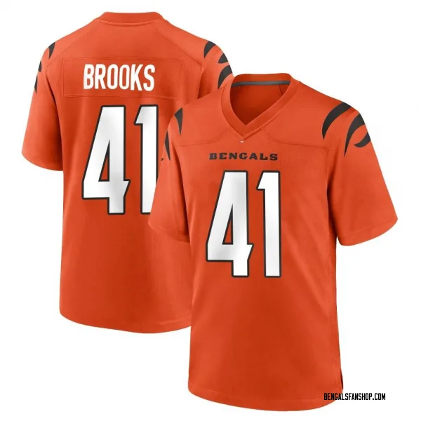 Men's Nate Brooks Cincinnati Bengals Game Orange Jersey