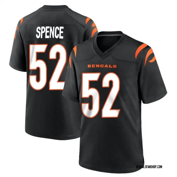 Men's Noah Spence Cincinnati Bengals Game Black Team Color Jersey
