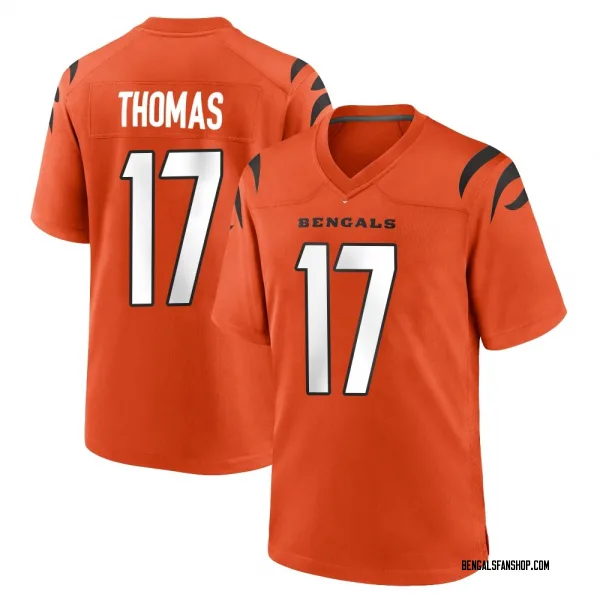 Men's Noah Thomas Cincinnati Bengals Game Orange Jersey