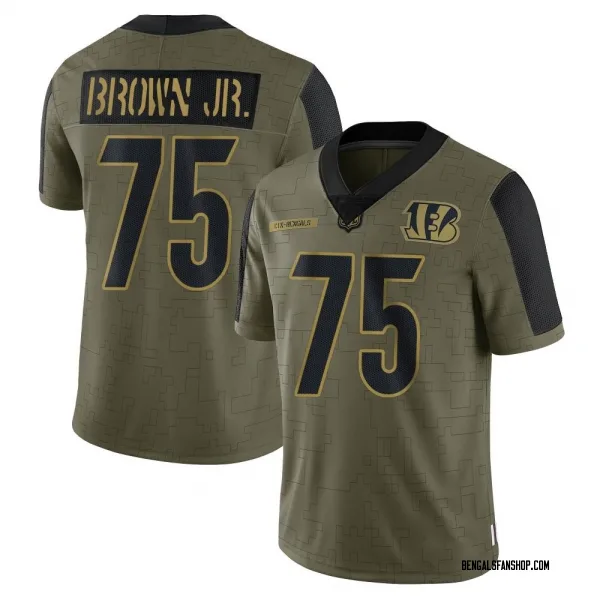 Men's Orlando Brown Jr. Cincinnati Bengals Limited Olive 2021 Salute To Service Jersey