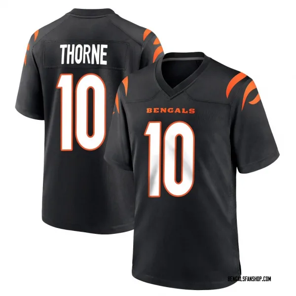 Men's Payton Thorne Cincinnati Bengals Game Black Team Color Jersey