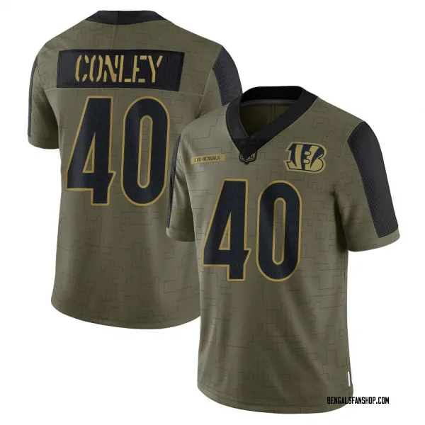 Men's Quali Conley Cincinnati Bengals Limited Olive 2021 Salute To Service Jersey