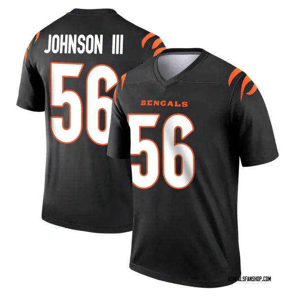 Men's Raymond Johnson III Cincinnati Bengals Legend Black Jersey