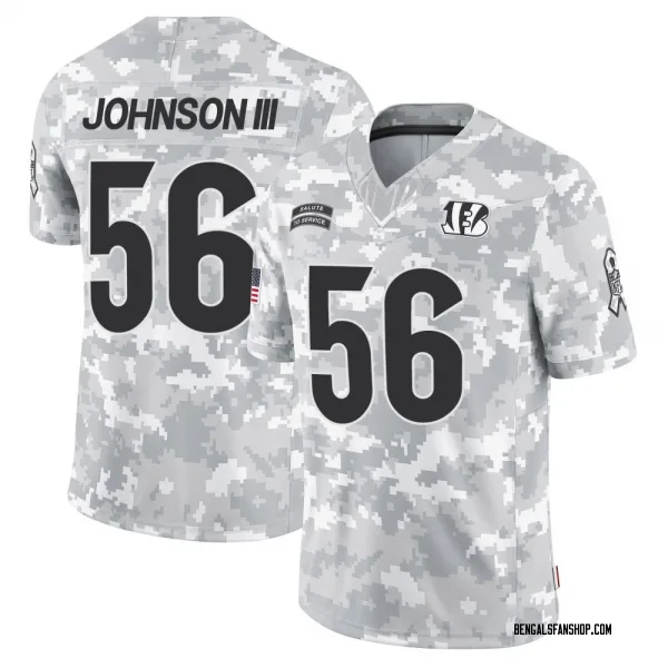 Men's Raymond Johnson III Cincinnati Bengals Limited Arctic Camo 2024 Salute to Service Jersey