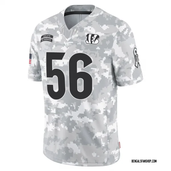 Men's Raymond Johnson III Cincinnati Bengals Limited Arctic Camo 2024 Salute to Service Jersey