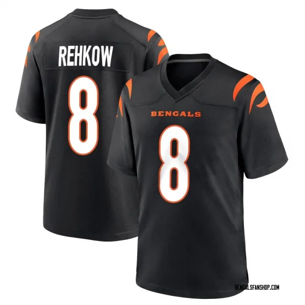 Men's Ryan Rehkow Cincinnati Bengals Game Black Team Color Jersey