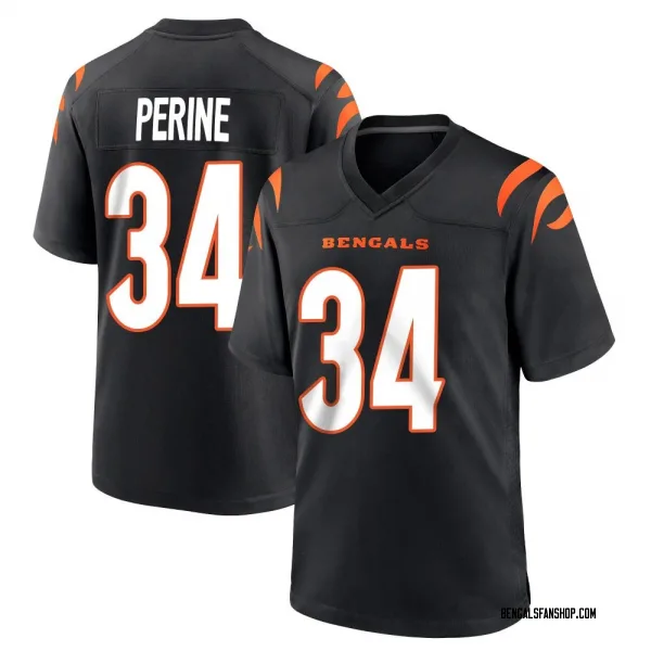 Men's Samaje Perine Cincinnati Bengals Game Black Team Color Jersey