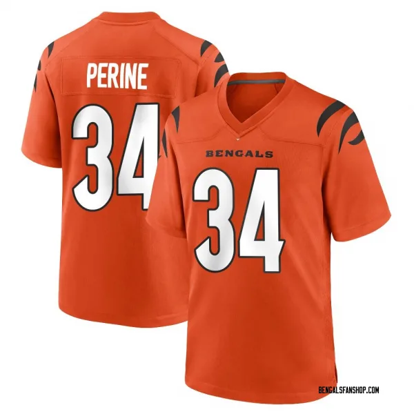 Men's Samaje Perine Cincinnati Bengals Game Orange Jersey