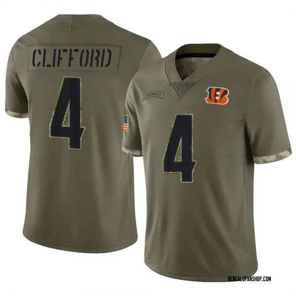 Men's Sean Clifford Cincinnati Bengals Limited Olive 2022 Salute To Service Jersey
