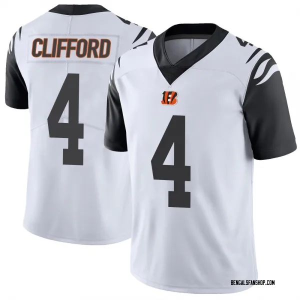 Men's Sean Clifford Cincinnati Bengals Limited White Color Rush Vapor Untouchable Jersey