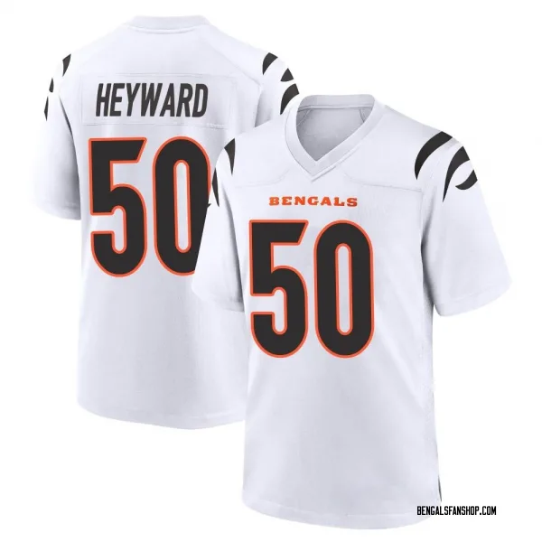 Men's Shaka Heyward Cincinnati Bengals Game White Jersey