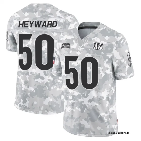 Men's Shaka Heyward Cincinnati Bengals Limited Arctic Camo 2024 Salute to Service Jersey