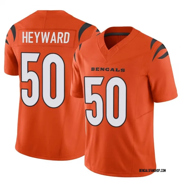 Men's Shaka Heyward Cincinnati Bengals Limited Orange Vapor F.U.S.E. Jersey