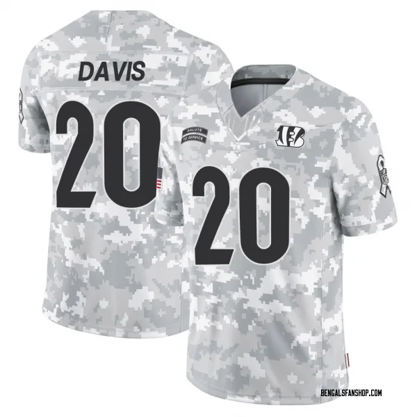 Men's Tacario Davis Cincinnati Bengals Limited Arctic Camo 2024 Salute to Service Jersey