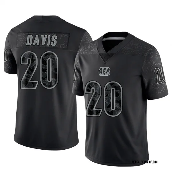 Men's Tacario Davis Cincinnati Bengals Limited Black Reflective Jersey