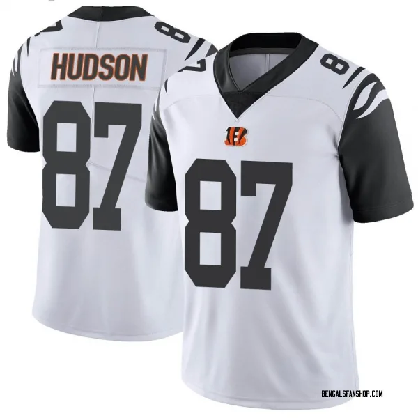 Men's Tanner Hudson Cincinnati Bengals Limited White Color Rush Vapor Untouchable Jersey