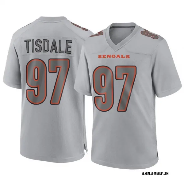 Men's Tariqious Tisdale Cincinnati Bengals Game Gray Atmosphere Fashion Jersey