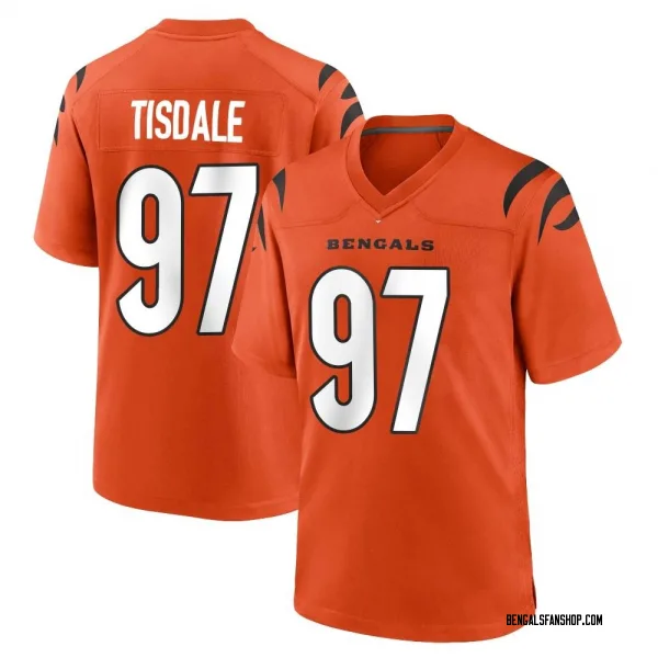 Men's Tariqious Tisdale Cincinnati Bengals Game Orange Jersey