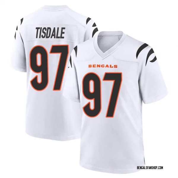 Men's Tariqious Tisdale Cincinnati Bengals Game White Jersey