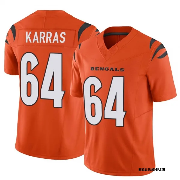 Men's Ted Karras Cincinnati Bengals Limited Orange Vapor F.U.S.E. Jersey