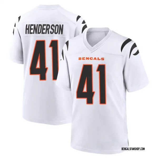 Men's Trayvon Henderson Cincinnati Bengals Game White Jersey