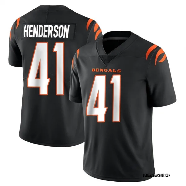 Men's Trayvon Henderson Cincinnati Bengals Limited Black Team Color Vapor Untouchable Jersey