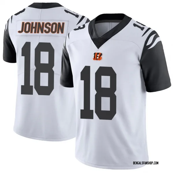 Men's Xavier Johnson Cincinnati Bengals Limited White Color Rush Vapor Untouchable Jersey