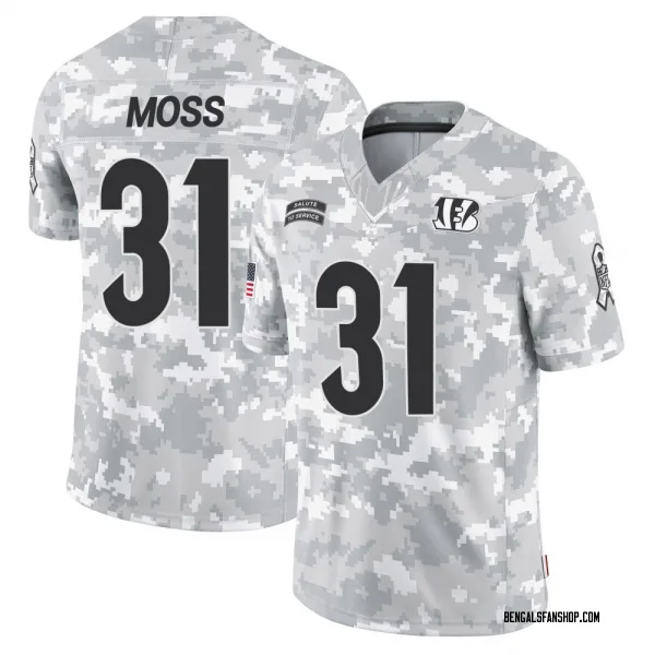 Men's Zack Moss Cincinnati Bengals Limited Arctic Camo 2024 Salute to Service Jersey