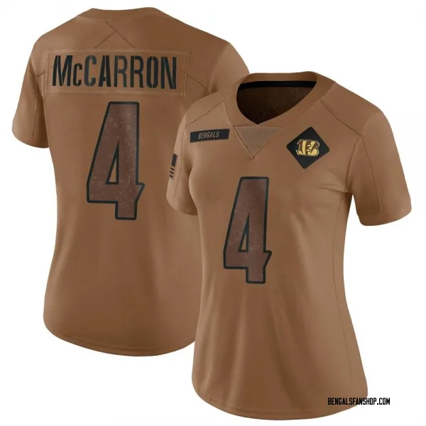 Women's AJ McCarron Cincinnati Bengals Limited Brown 2023 Salute To Service Jersey