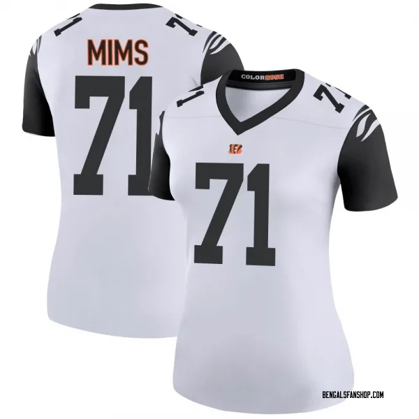 Women's Amarius Mims Cincinnati Bengals Legend White Color Rush Jersey