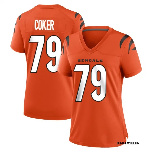 Women's Andrew Coker Cincinnati Bengals Game Orange Jersey