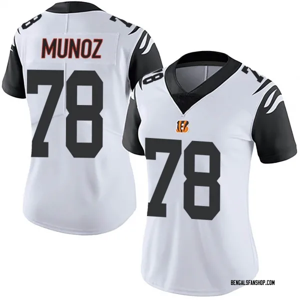 Women's Anthony Munoz Cincinnati Bengals Limited White Color Rush Vapor Untouchable Jersey