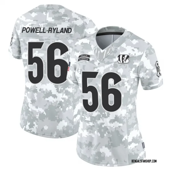 Women's Antwaun Powell-Ryland Cincinnati Bengals Limited Arctic Camo 2024 Salute to Service Jersey