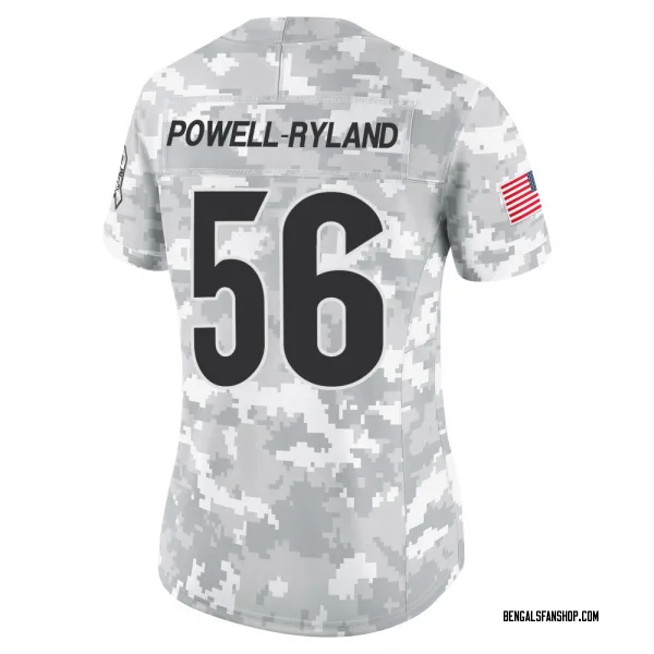 Women's Antwaun Powell-Ryland Cincinnati Bengals Limited Arctic Camo 2024 Salute to Service Jersey