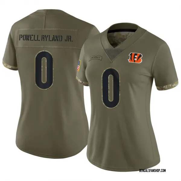 Women's Antwaun Powell-Ryland Jr. Cincinnati Bengals Limited Olive 2022 Salute To Service Jersey