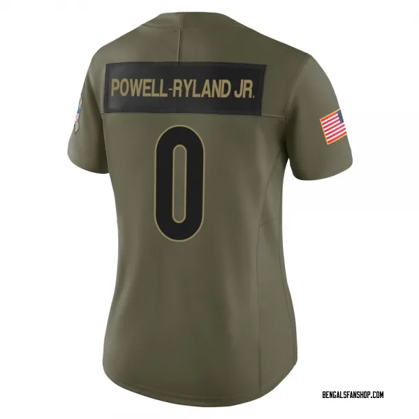 Women's Antwaun Powell-Ryland Jr. Cincinnati Bengals Limited Olive 2025 Salute to Service Jersey