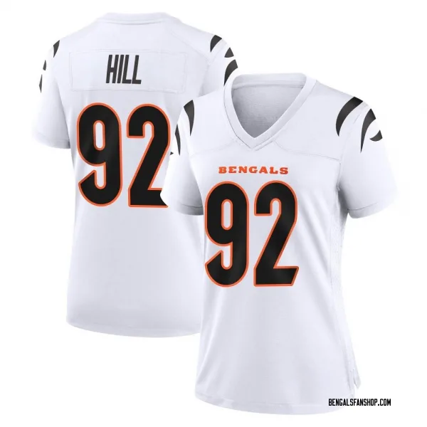 Women's B.J. Hill Cincinnati Bengals Game White Jersey