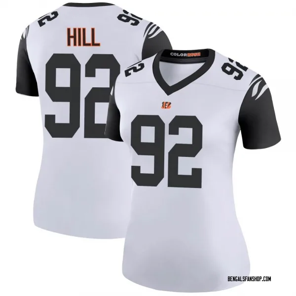 Women's B.J. Hill Cincinnati Bengals Legend White Color Rush Jersey