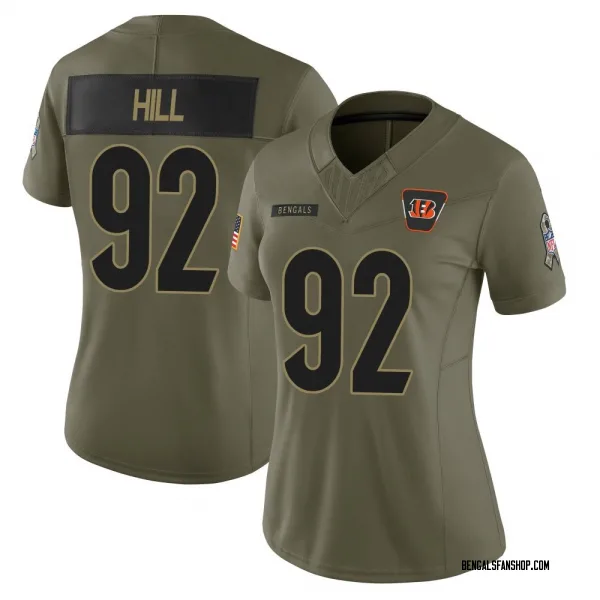 Women's B.J. Hill Cincinnati Bengals Limited Olive 2025 Salute to Service Jersey