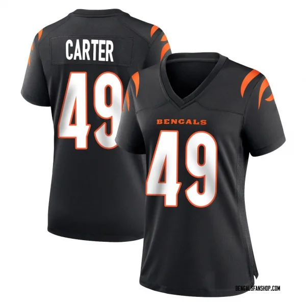 Women's Barrett Carter Cincinnati Bengals Game Black Team Color Jersey