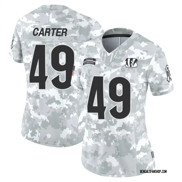 Women's Barrett Carter Cincinnati Bengals Limited Arctic Camo 2024 Salute to Service Jersey