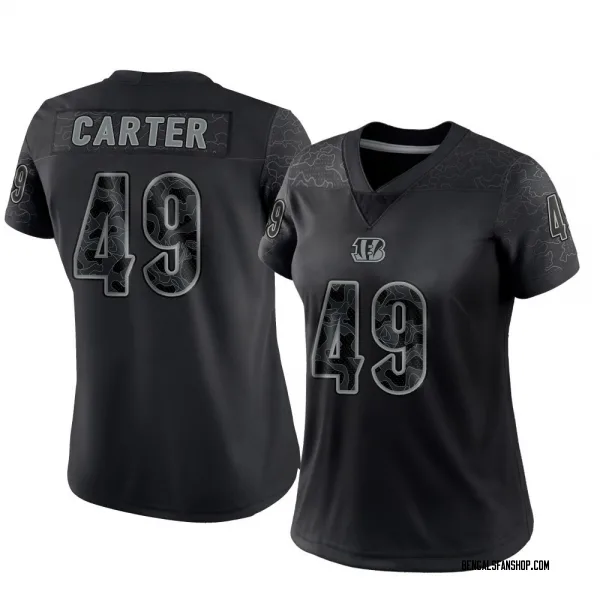 Women's Barrett Carter Cincinnati Bengals Limited Black Reflective Jersey