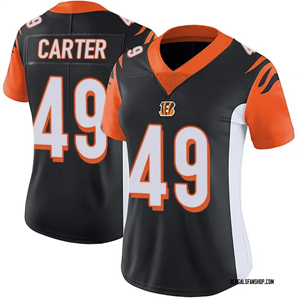 Women's Barrett Carter Cincinnati Bengals Limited Black Team Color Vapor Untouchable Jersey