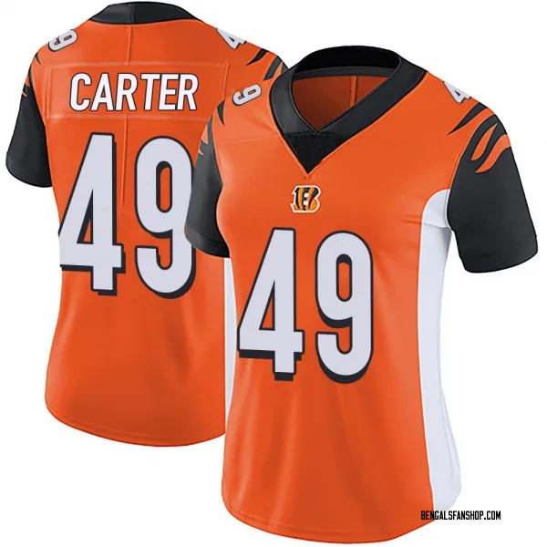 Women's Barrett Carter Cincinnati Bengals Limited Orange Vapor Untouchable Jersey