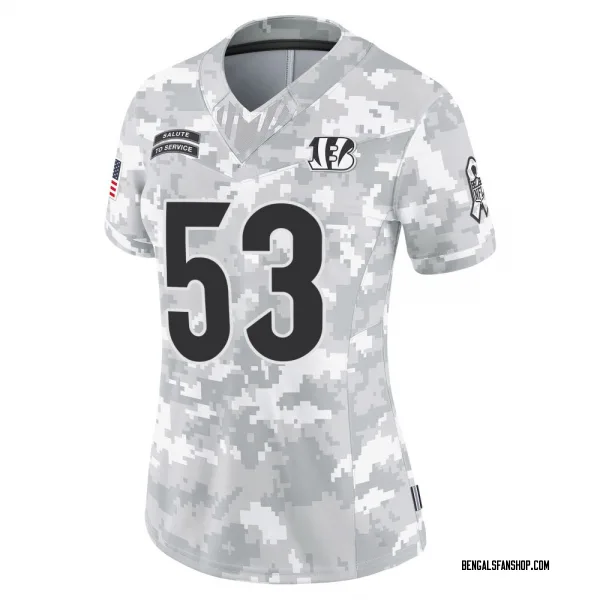 Women's Brian Asamoah II Cincinnati Bengals Limited Arctic Camo 2024 Salute to Service Jersey